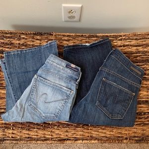 2 pairs Citizens of Humanity boot cut jeans